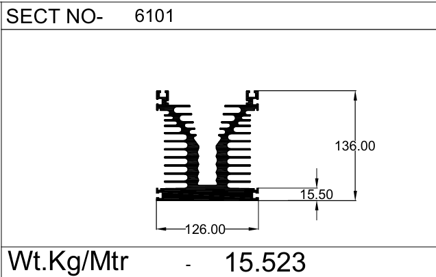 126X136MM AL HEAT SINK (6101)