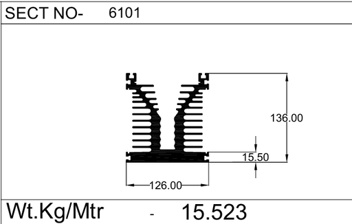 [VP009080] 126X136MM AL HEAT SINK (6101)
